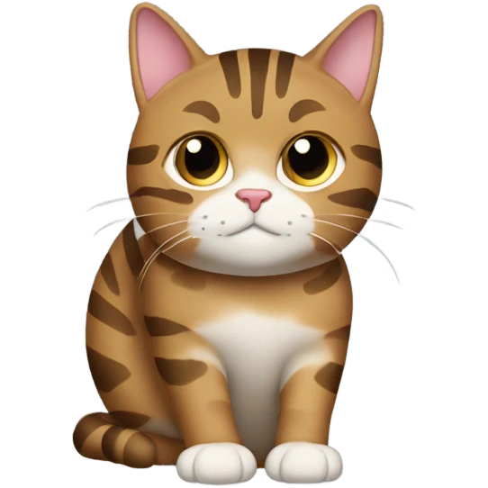 Chubby brown tabby cat  emoji