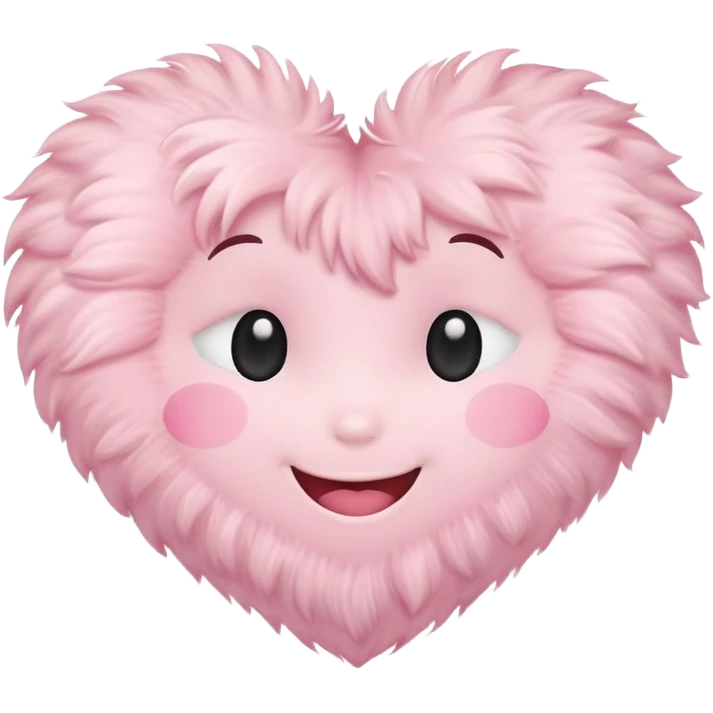 pastel pink heart with a cute face emoji