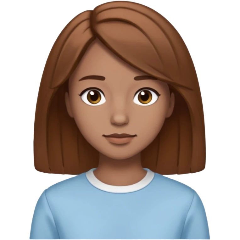 GloomyKassie with brown medium hair, light blue outfit emoji