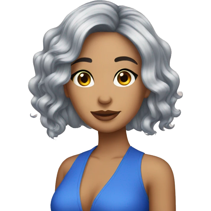 Cabello azul emoji