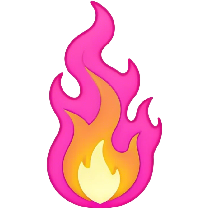 outline pink neon flame emoji