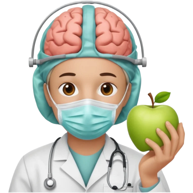neurosurgeon examining brain scan, apple emoji style emoji