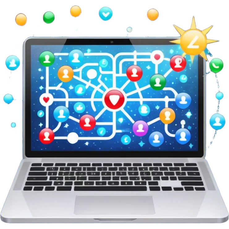 laptop screen showing a plan diagram with sparkles emoji