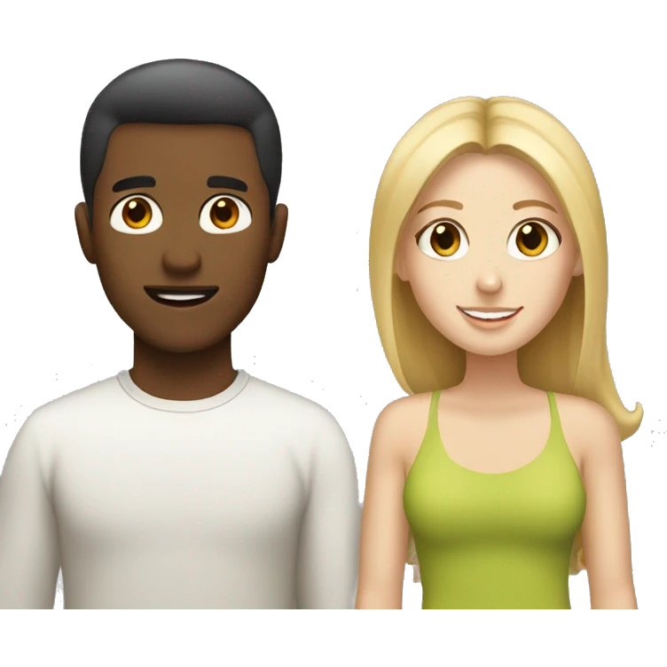 Couple tan guy and white girl emoji