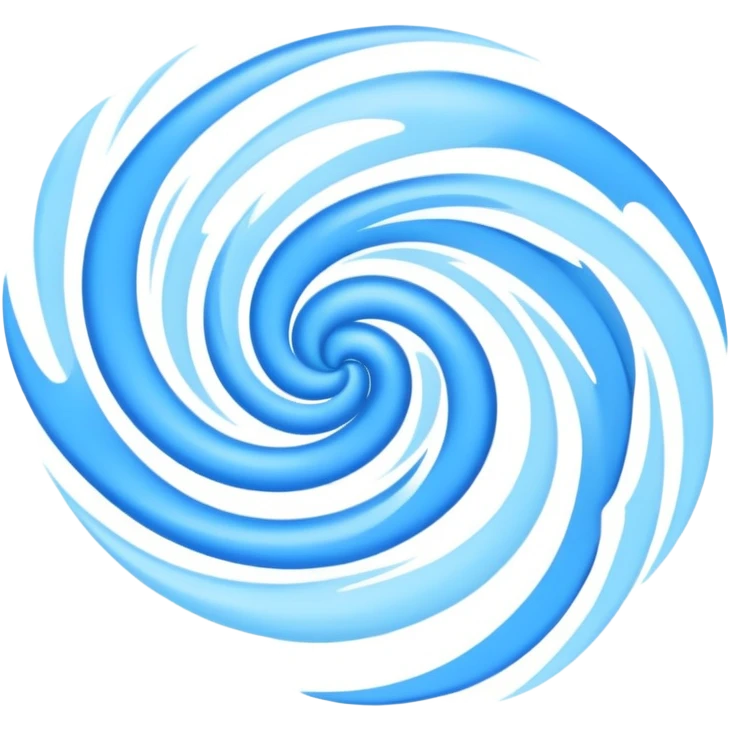 Blue swirling wind, gentle breeze with blue air currents emoji