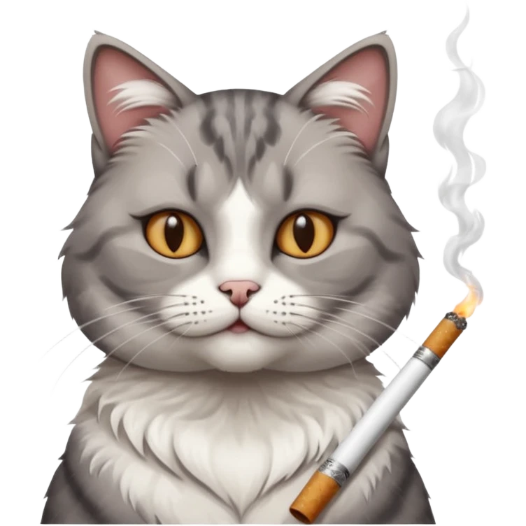 Cat with cigarette emoji