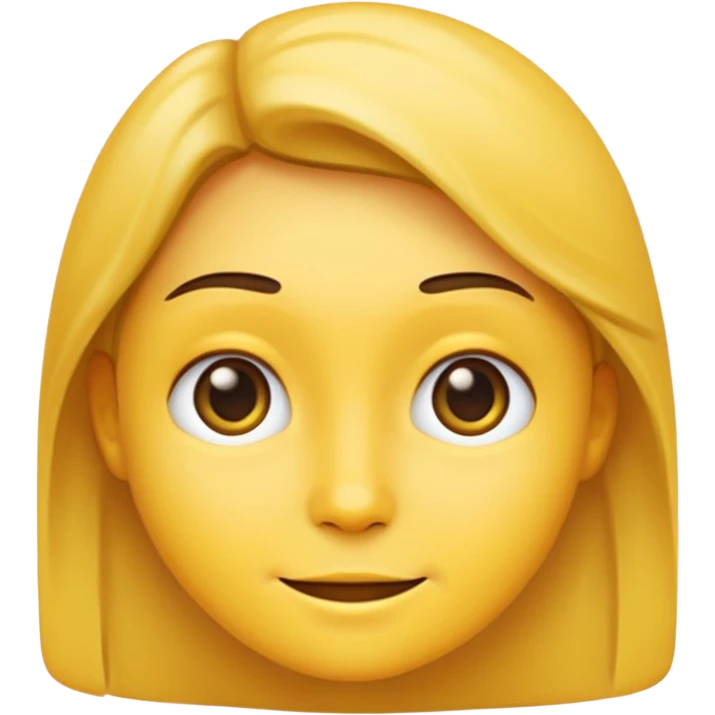 apple style emoji of a face with slight smile, simplified cartoon features, yellow skin, inspired by Apple emoji style, based on the reference photo emoji