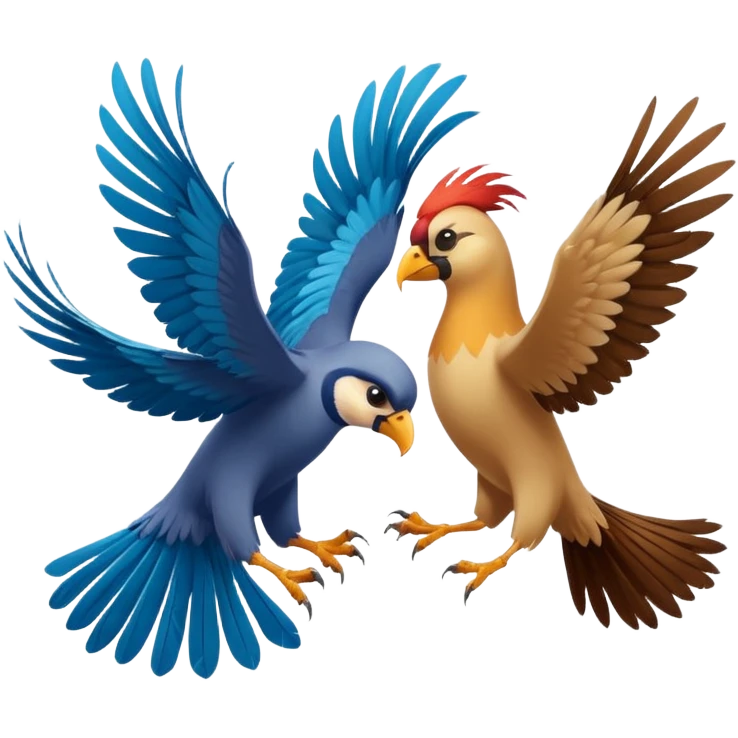 fight between two different birds  emoji