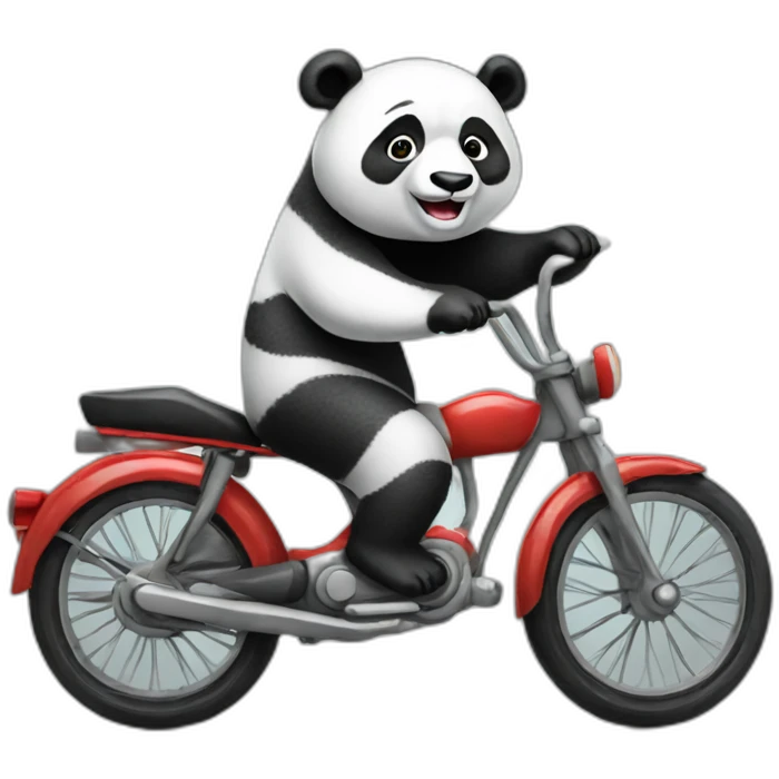 Panda bear riding a bike emoji