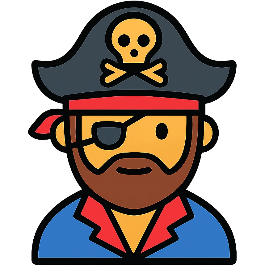 pirate icon, color outline style emoji