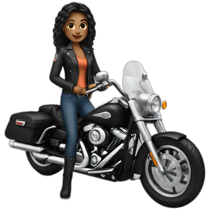 female on harley emoji