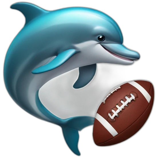 dolphin with American football emoji