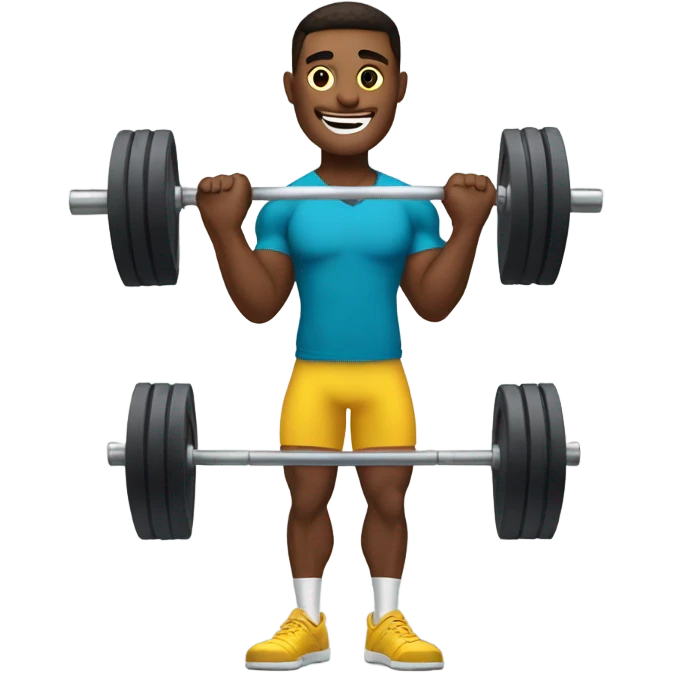smiling man in jacket create pic working out with weights 💪🏽🦵🏽 emoji