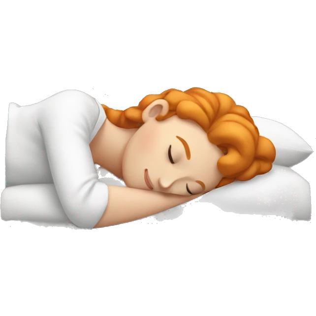 Ginger pretty woman sleeping emoji