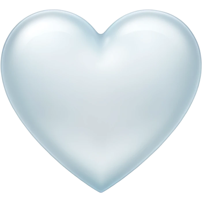 clear white heart with a frosted glass look emoji