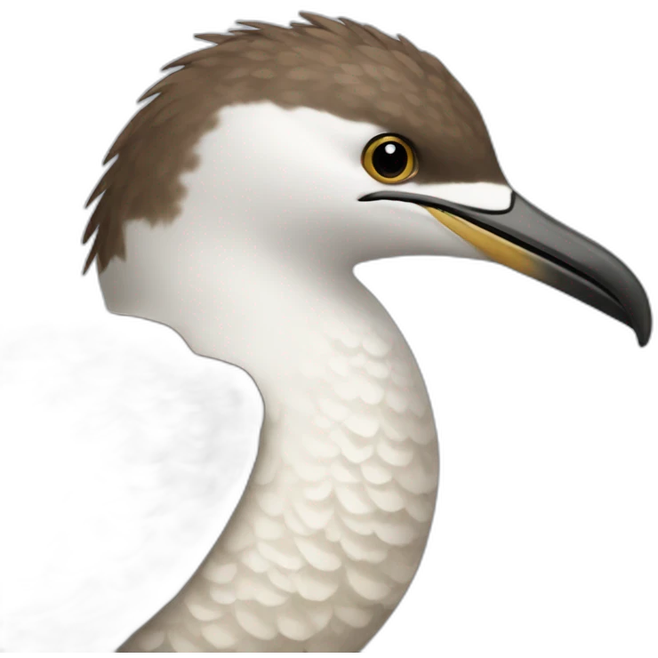 brown and white flecked sea bird emoji