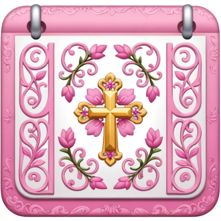 make a catholic calendar with very girly pink tones. emoji