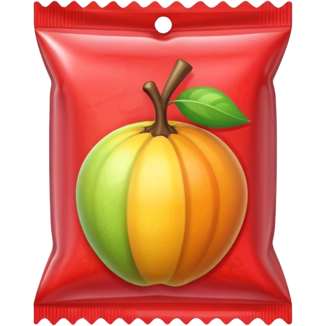 one fruit candy in a colored wrapper emoji