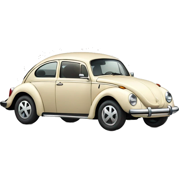 new volkswagen beetle in a light cream color emoji
