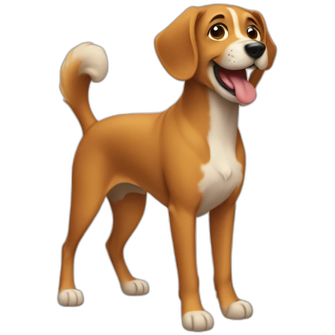 a dog wagging it's tail emoji