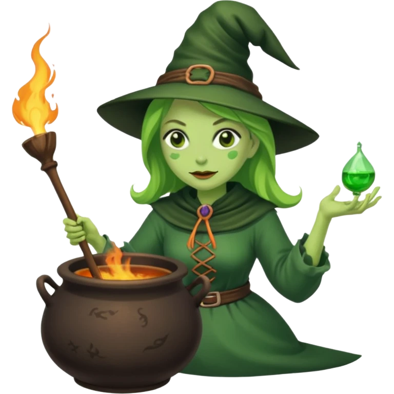 green witch cooking potion emoji