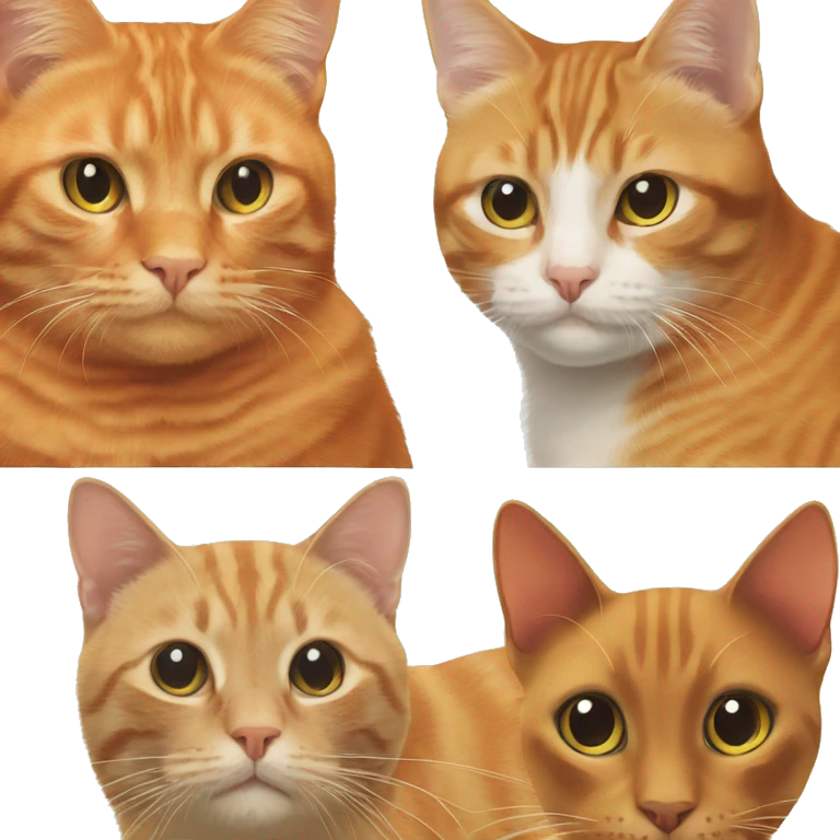 Orange cat and brown cat  emoji