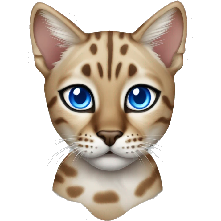 Lynx Bengal cat with Blue eyes standing emoji