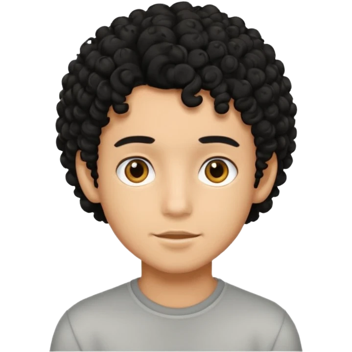 A boy with black curly hair  emoji