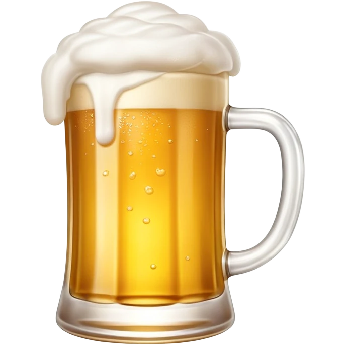 Tsingtao beer in glass mug, golden beer with white foam, iconic Chinese beer, emoji style emoji