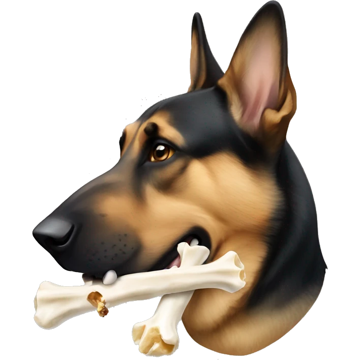 german sheperd eating a bone emoji