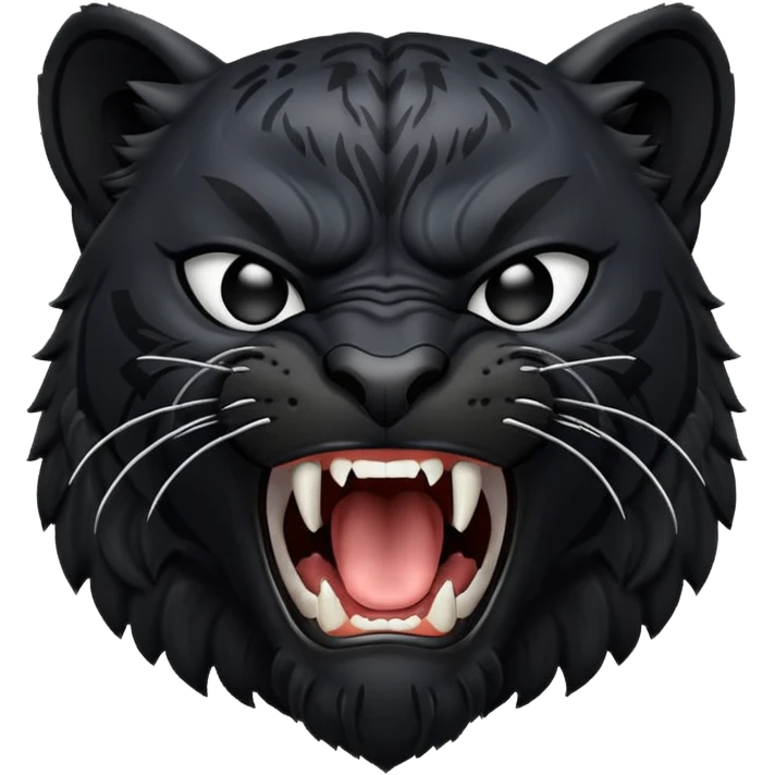 black panther with open mouth roaring emoji