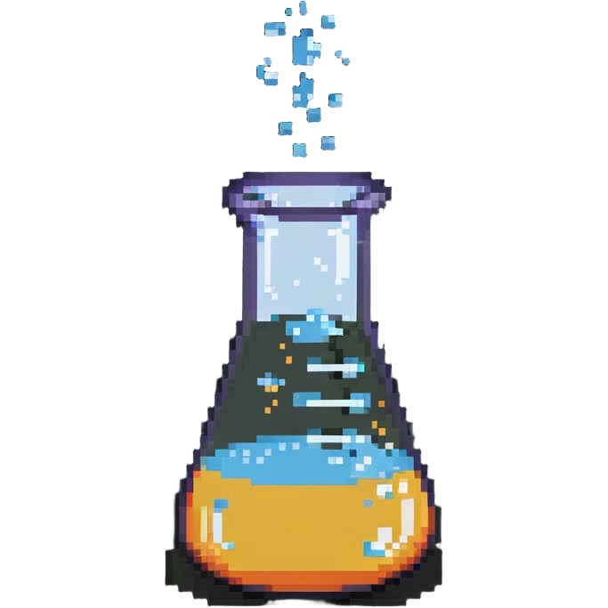 erlenmeyer flask with bubbling chemicals emoji