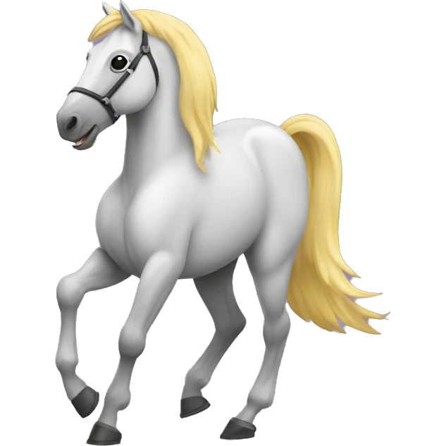A horse dancing to a disco emoji
