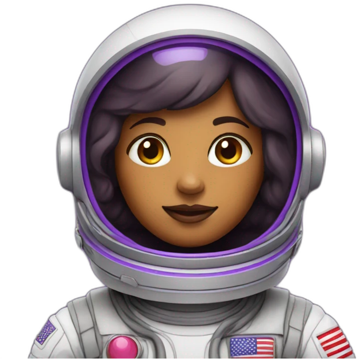 Woman astronaut with purple color emoji
