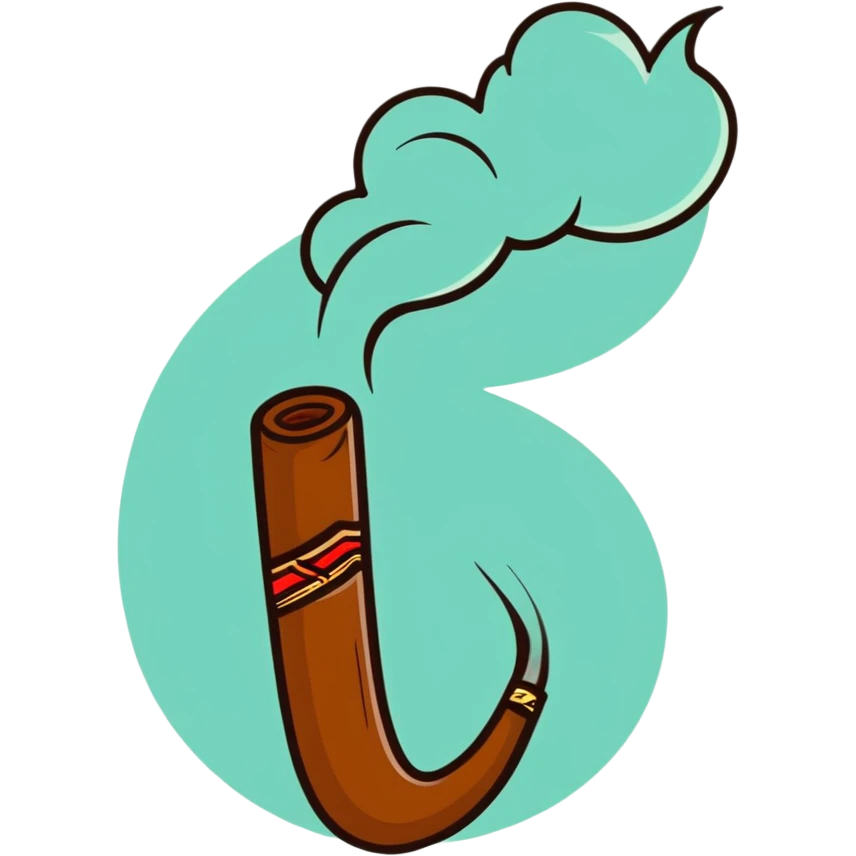 lit cigar with smoke swirl emoji