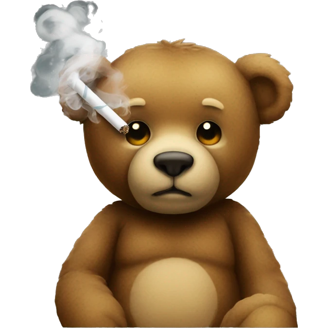 teddy bear that smokes a cigarette emoji