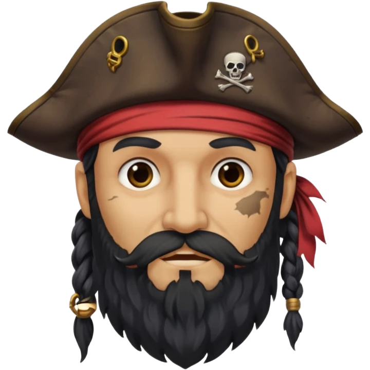 Pirate with very big length Beard. emoji