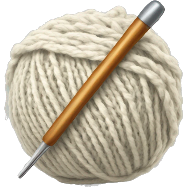 Ball of yarn and crochet hook emoji
