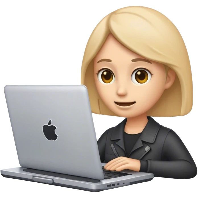 Create an emoji of blogging. The design should feature an open laptop or tablet with a visible blog post on the screen, showing text. Add a photo or video camera to symbolize multimedia content creation. Use modern, professional colors. No smiles. Make the background transparent. emoji