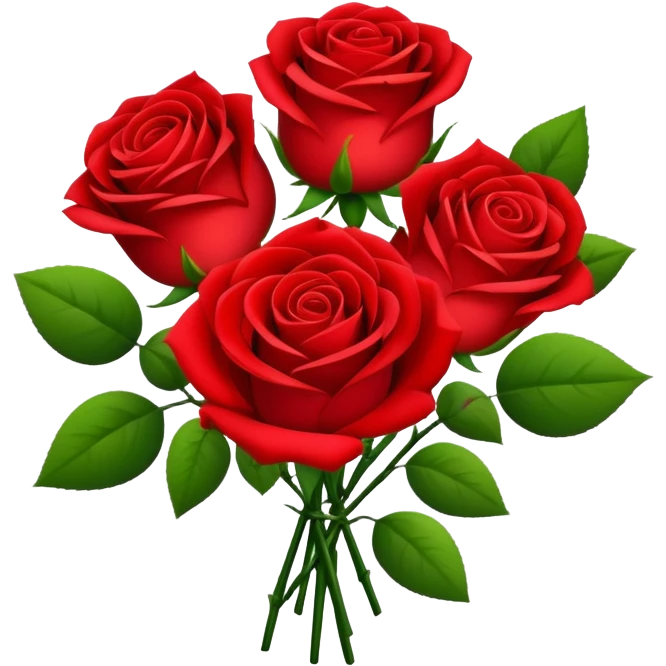 beautiful bouquet of red roses emoji