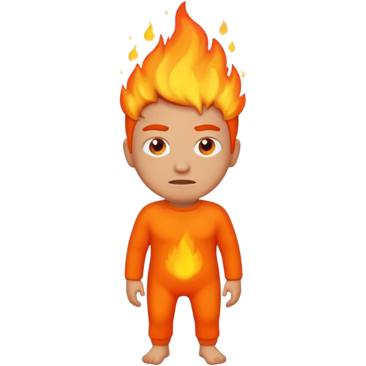 Man peeing fire emoji