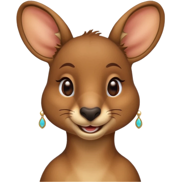 kangaroo with earrings emoji