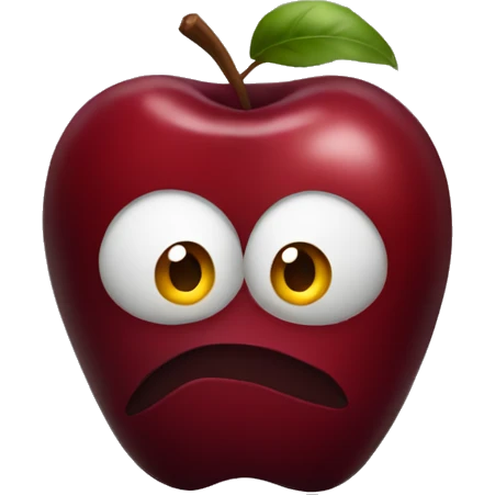 Dark red apple emoji