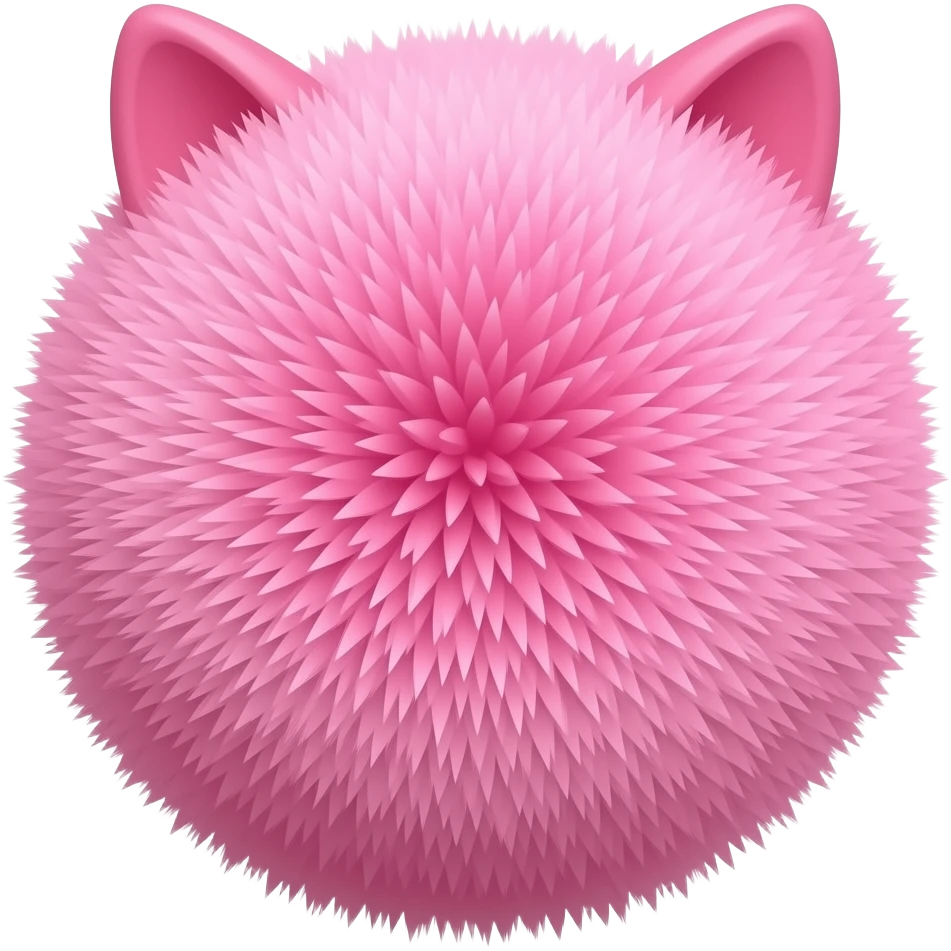 pompom rosa com orelhinhas de gato rosa emoji