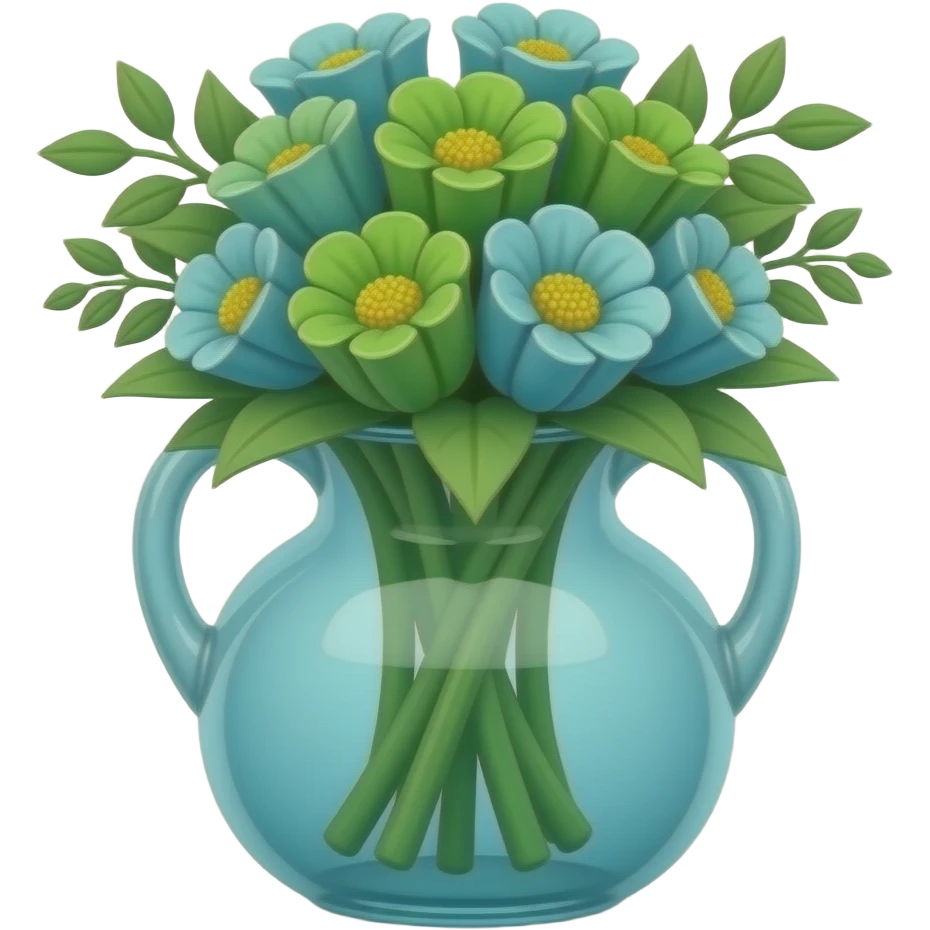 blue green  Flower Vase inspired by Barbie colour palette emoji
