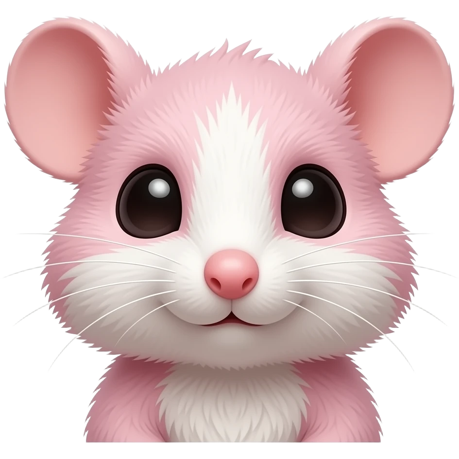 Baby pink realistic rat small face emoji