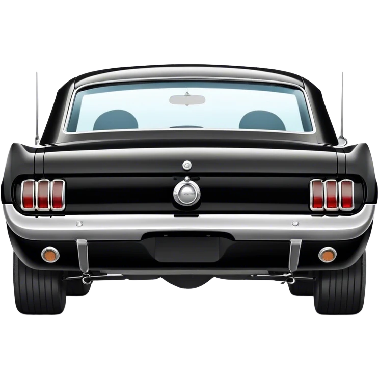 Black 1965 Ford Mustang Rearview emoji