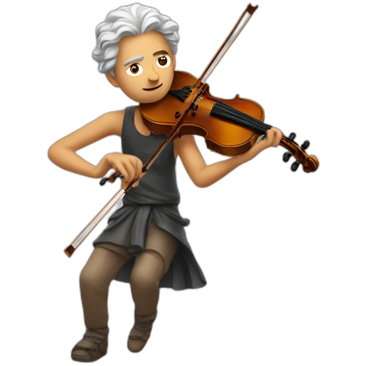 God trying to playing violonchelo emoji