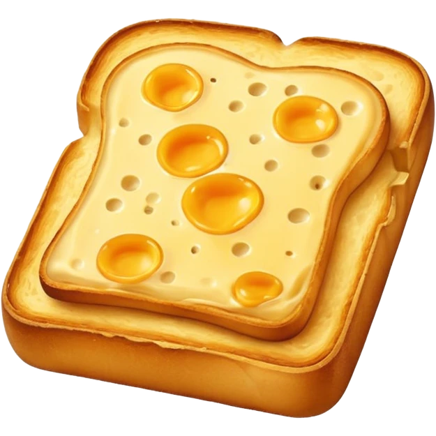 Closed cheese toast without a face emoji