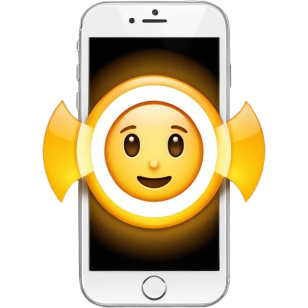 a phone with its flash on emoji